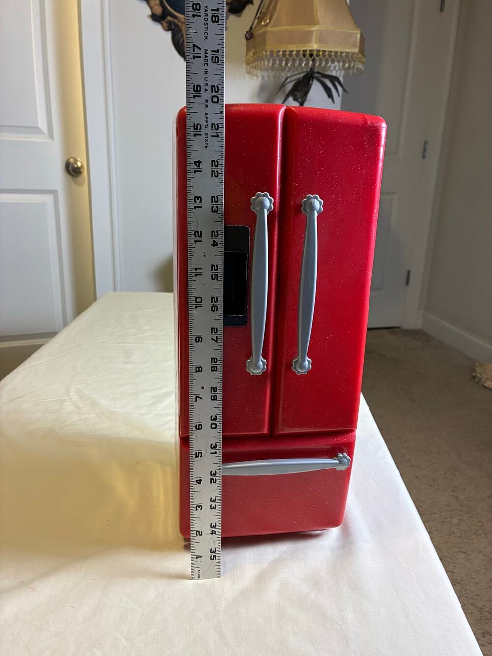 Our Generation Doll Refrigerator Red Glitter Fridge Doll Furniture Battat